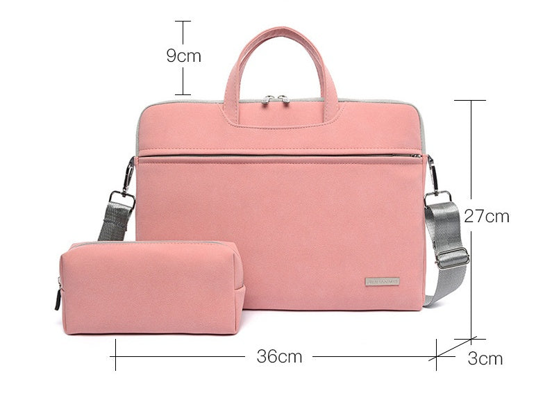 Sacoche en cuir PU pour ordinateur portable, sacoche de transport pour ordinateur portable, mallette pour MacBook Air 13,3 14 15,6 pouces, sacs à main pour hommes, sac à bandoulière pour souris