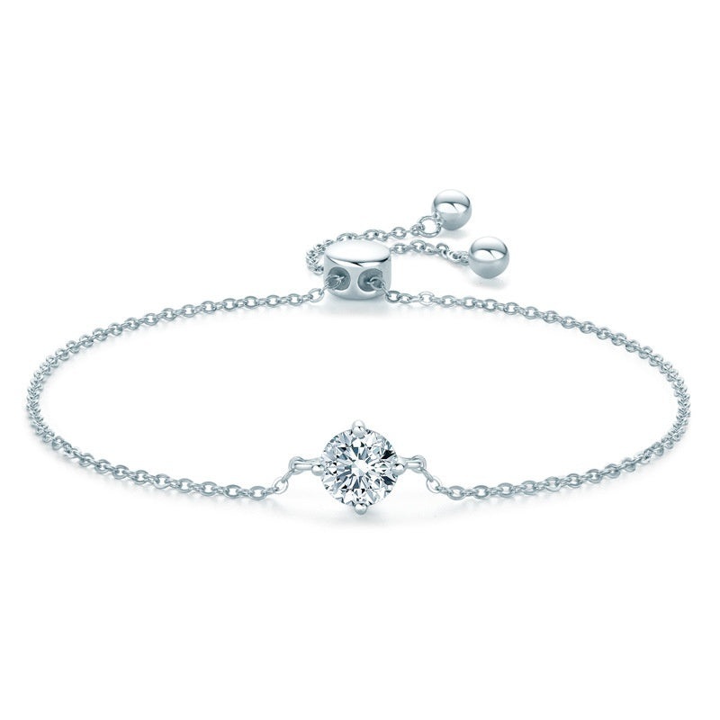 Classic Four-claw D-color Moissanite Bracelet