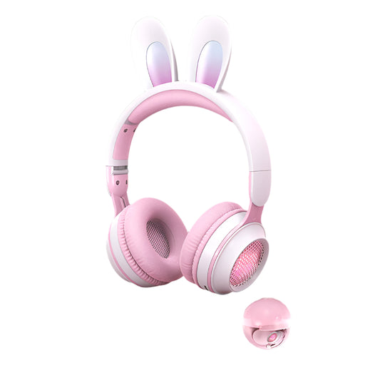 Casque d'écoute sans fil avec oreilles de lapin et extensibles